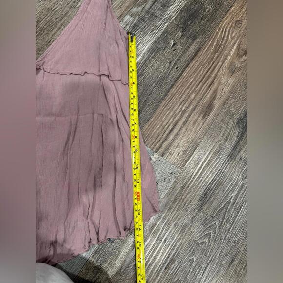 {SOLD} Free People Intimately Mauve Sheer Flowy V-Neck Low Tank Top- Size Medium - Picture 4 of 8